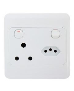 Electrical Plug White 4x4 1 x 3pin + 1 x 2pin