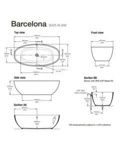 Alternative view of Victoria and Albert Barcelona Freestanding Stone Bath