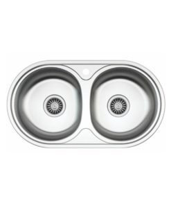 Sink Drop In Round Double Bowl