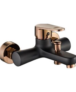 Bath Mixer Black & Rose Gold