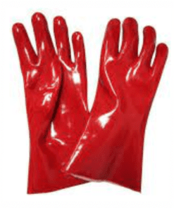 Glove Pvc Red Cuff Smooth Wrist