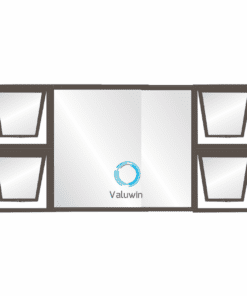 Aluminium Window Bronze 2400x1200 4Opener