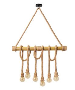 Pendant Light Rope Bamboo 6 Head