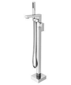 Bath Mixer Freestanding + Hand Shower Chrome Square