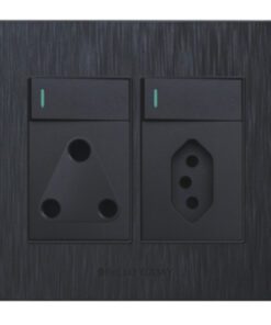 Electric Plug Single 1x3P+1xEuro 4x4 Matt Black