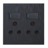 Electric Plug Double 4x4 Matt Black