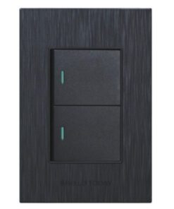 2 Lever 1 Way Light Switch 4x2 Matt Black