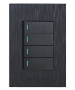 4 Lever 1 Way Light Switch 4x2 Matt Black