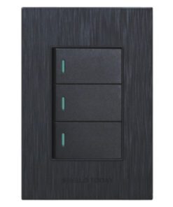3 Lever 1 Way Light Switch 4x2 Matt Black