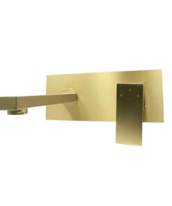 Venice Wall Mount Basin Mixer Brushed Brass