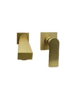 Capri Wall Mount Basin Mixer Brushed Brass